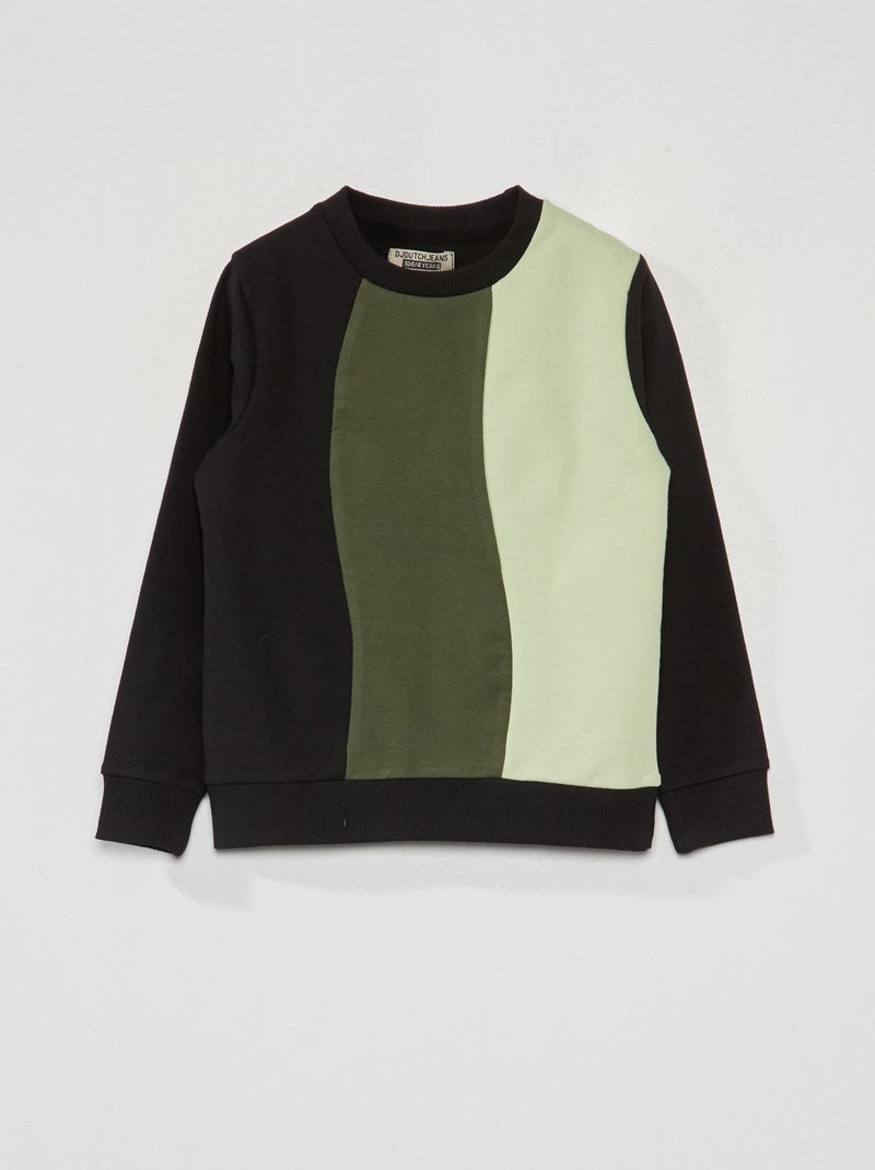Sweatshirt em moletão leve PRETO - Kiabi