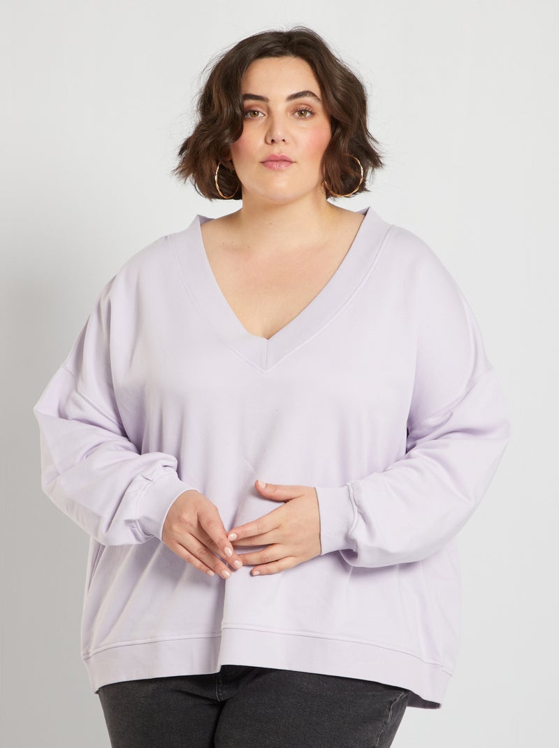 Sweatshirt em moletão Lilás - Kiabi