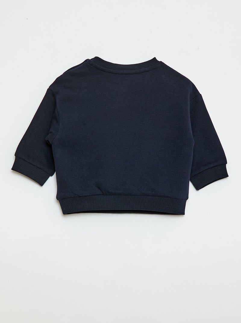 Sweatshirt em moletão lisa Azul - Kiabi