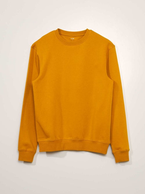 Sweatshirt em moletão lisa de gola redonda - Kiabi