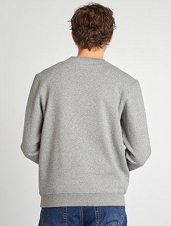 Sweatshirt em moletão lisa de gola redonda