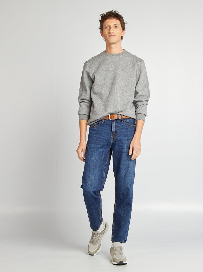 Sweatshirt em moletão lisa de gola redonda CINZA - Kiabi