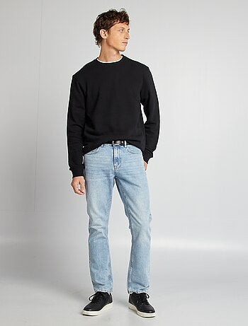 Sweatshirt em moletão lisa de gola redonda