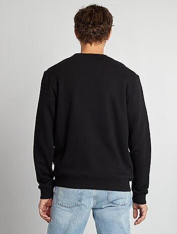 Sweatshirt em moletão lisa de gola redonda