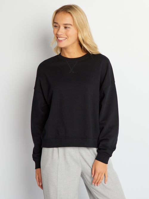 Sweatshirt em moletão lisa - Kiabi
