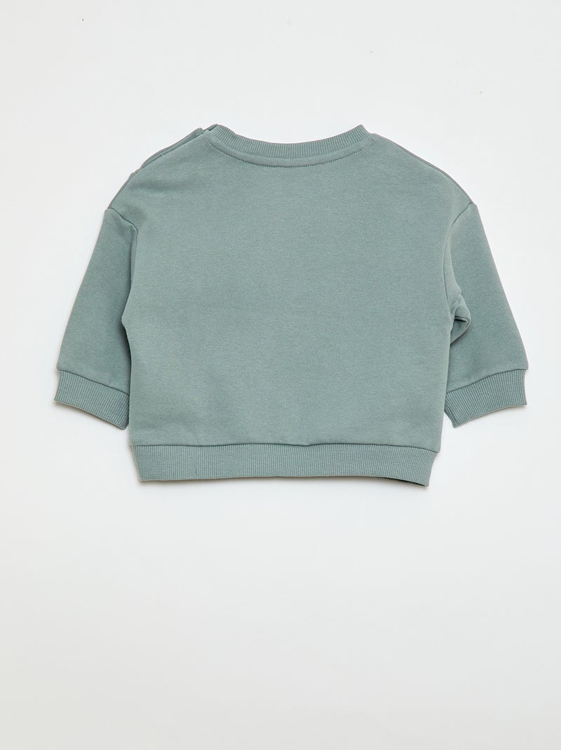 Sweatshirt em moletão lisa Verde - Kiabi