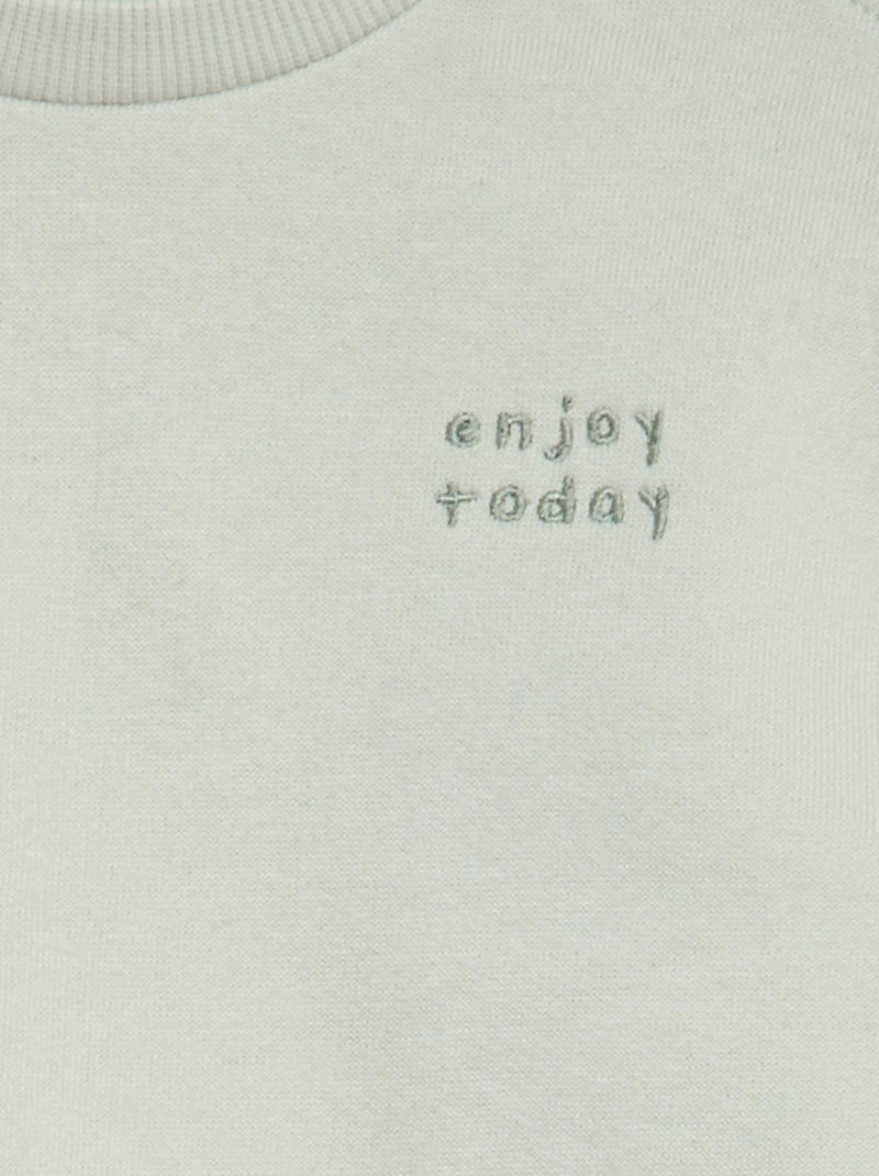 Sweatshirt em moletão lisa VERDE - Kiabi