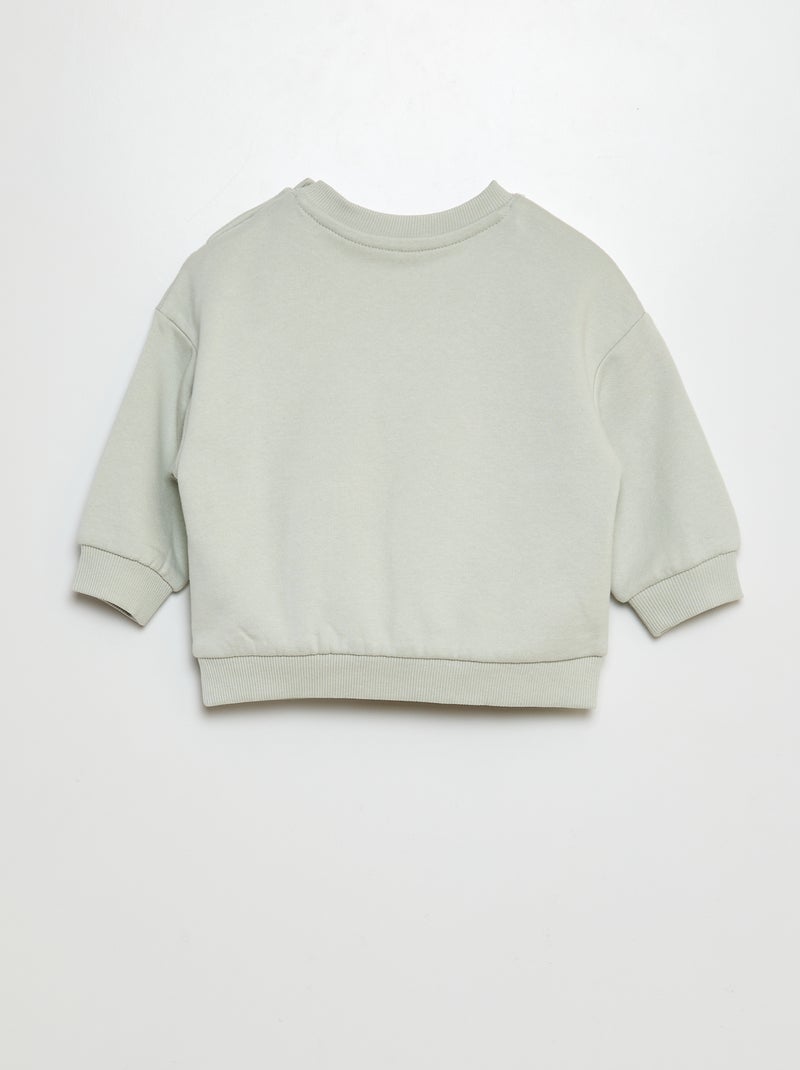 Sweatshirt em moletão lisa VERDE - Kiabi