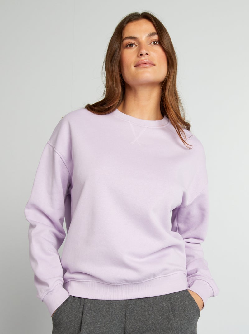Sweatshirt em moletão lisa VIOLETA - Kiabi