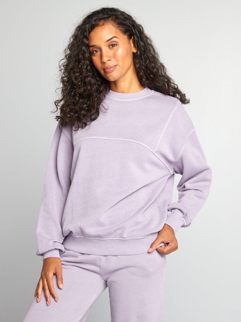 Sweatshirt em moletão lisa VIOLETA - Kiabi