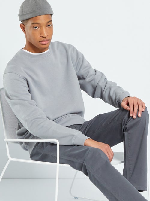 Sweatshirt em moletão liso - Kiabi
