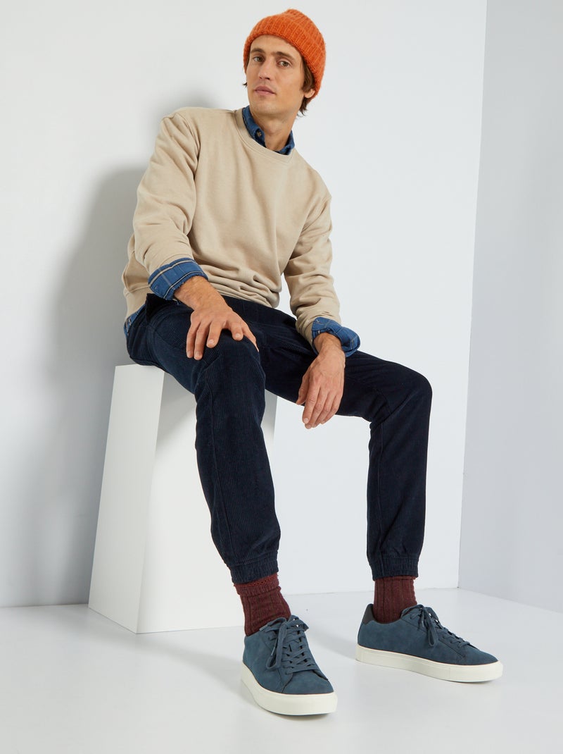 Sweatshirt em moletão liso bege - Kiabi