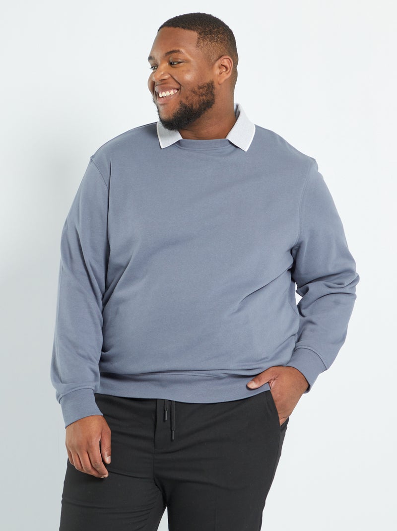 Sweatshirt em moletão liso CINZA - Kiabi