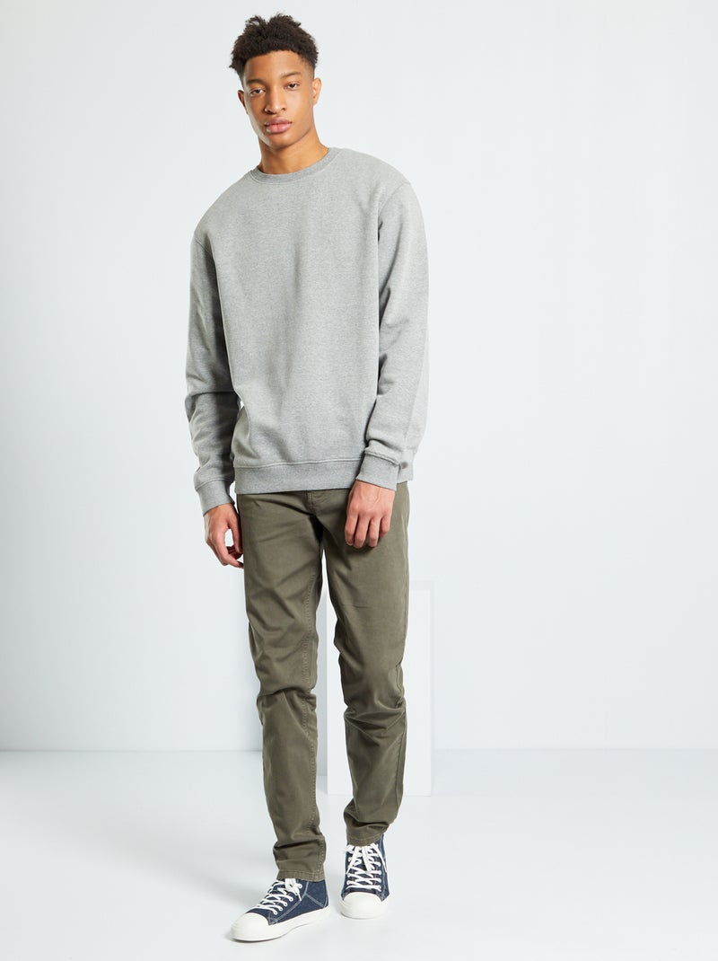 Sweatshirt em moletão liso CINZA - Kiabi