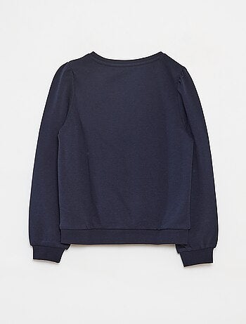 Sweatshirt em moletão liso com coração bordado