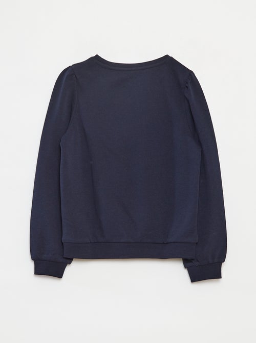 Sweatshirt em moletão liso com coração bordado - Kiabi