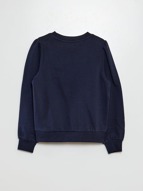 Sweatshirt em moletão liso com coração bordado - Kiabi