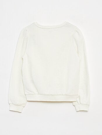 Sweatshirt em moletão liso com coração bordado