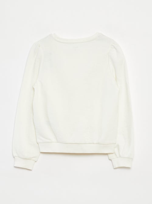 Sweatshirt em moletão liso com coração bordado - Kiabi