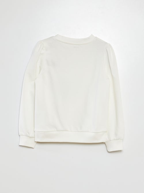 Sweatshirt em moletão liso com coração bordado - Kiabi