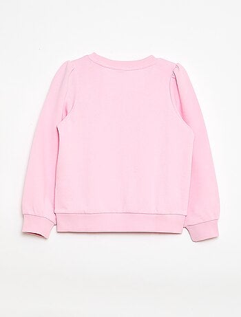 Sweatshirt em moletão liso com coração bordado