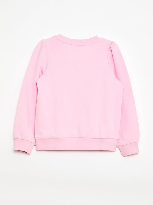 Sweatshirt em moletão liso com coração bordado - Kiabi