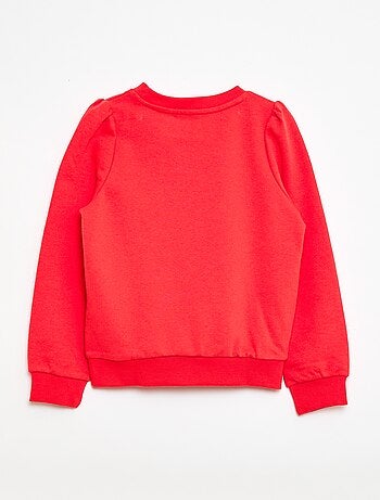 Sweatshirt em moletão liso com coração bordado