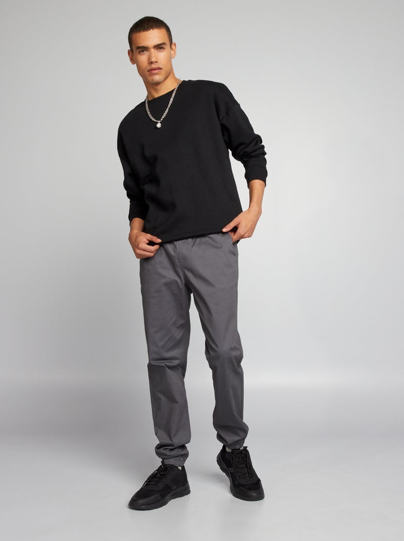 Sweatshirt em moletão liso Preto - Kiabi