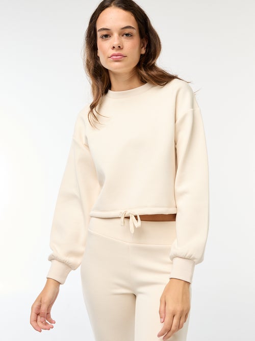 Sweatshirt em moletão liso suave e quente - Kiabi