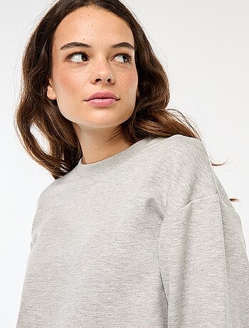 Sweatshirt em moletão liso suave e quente