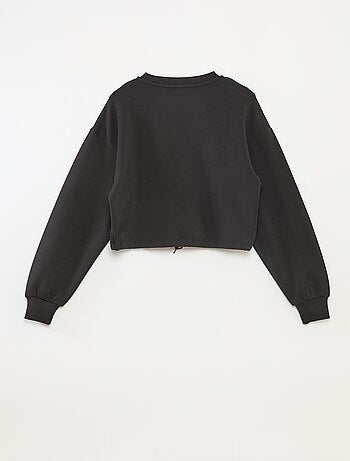 Sweatshirt em moletão liso suave e quente