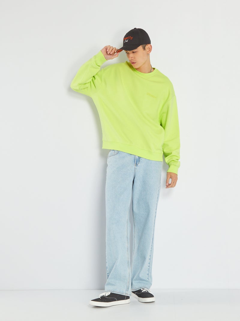 Sweatshirt em moletão liso VERDE - Kiabi