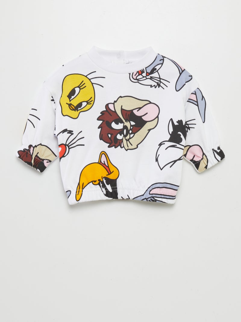 Sweatshirt em moletão 'Looney Tunes' BRANCO - Kiabi