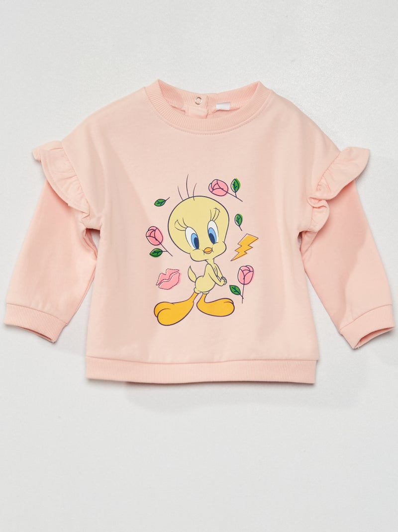 Sweatshirt em moletão 'Looney Tunes' Rosa - Kiabi