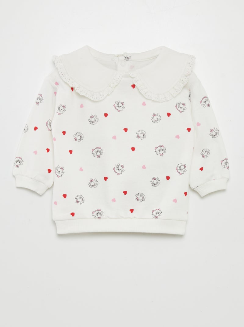 Sweatshirt em moletão 'Marie' 'Disney' BRANCO - Kiabi