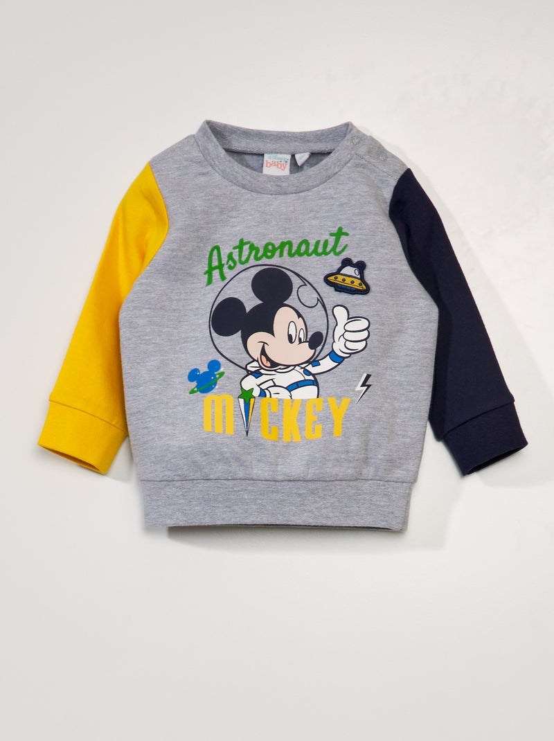 Sweatshirt em moletão 'Mickey' 'Astronaut' 'Disney' CINZA - Kiabi