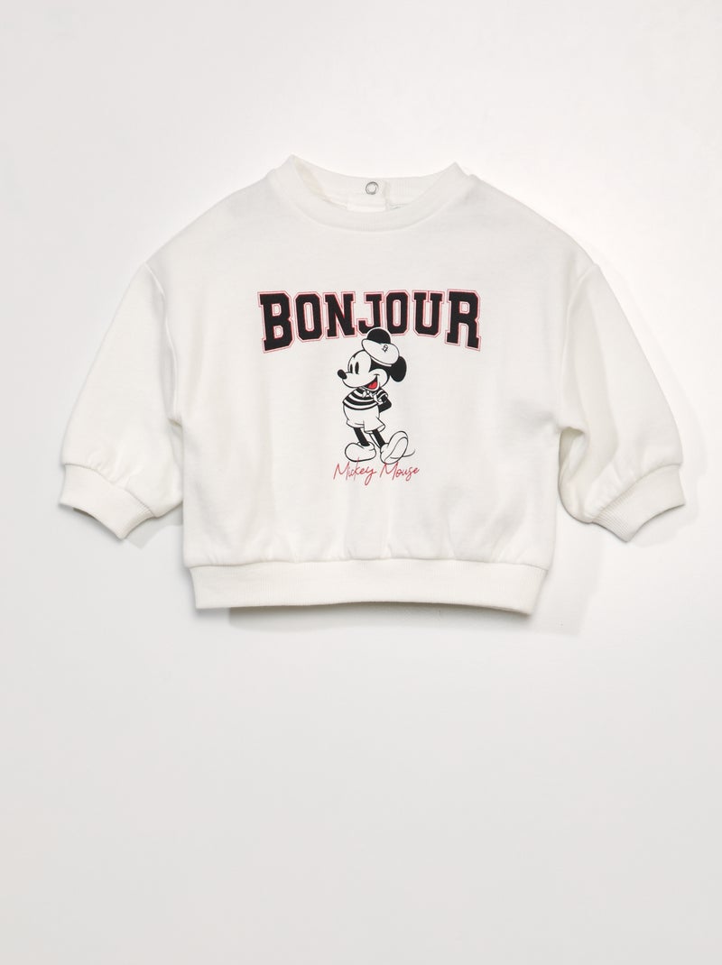 Sweatshirt em moletão 'Mickey' BRANCO - Kiabi