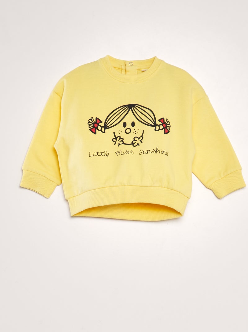 Sweatshirt em moletão 'Monsieur Madame' - Unissexo Amarelo - Kiabi