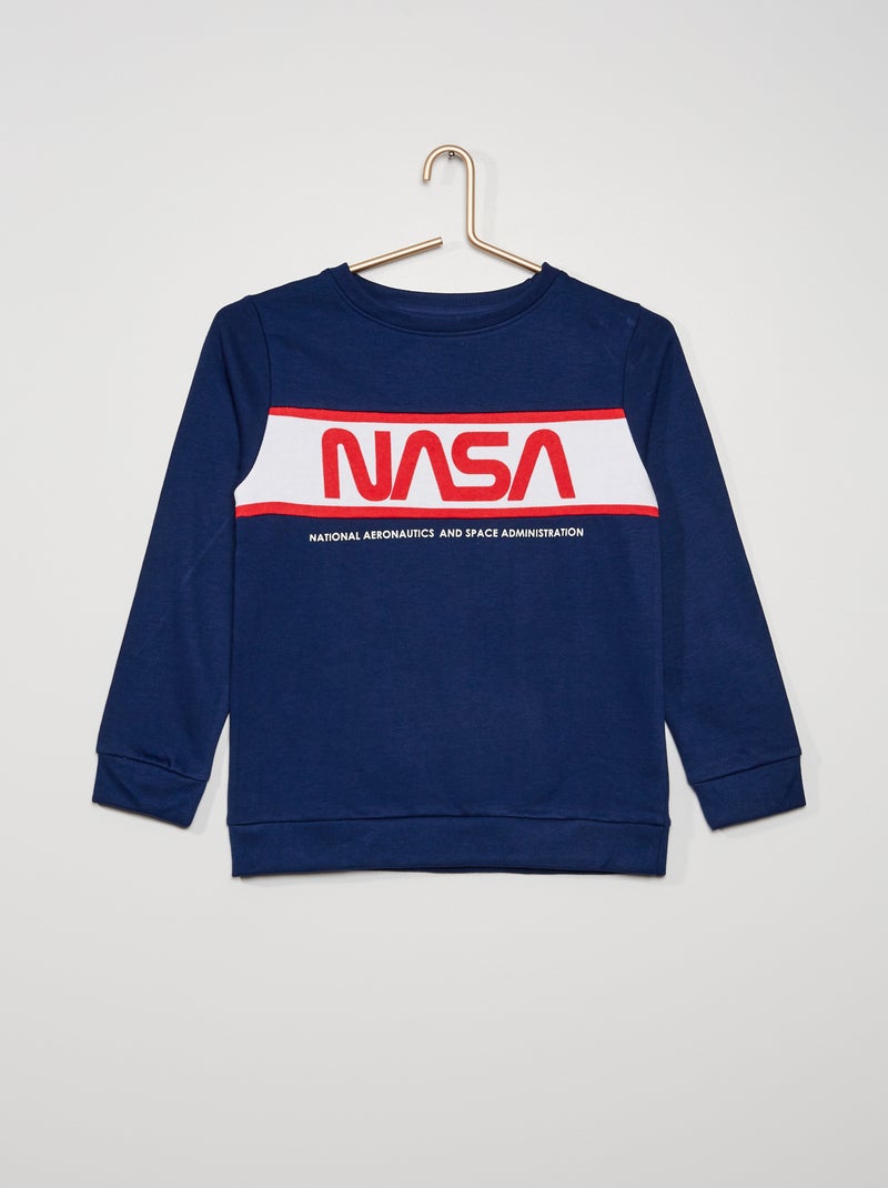 Sweatshirt em moletão 'NASA' Azul Naval - Kiabi