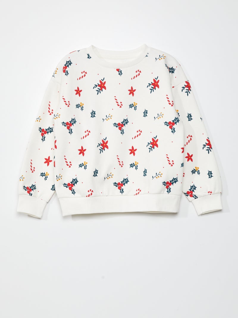 Sweatshirt em moletão 'Natal' BEGE - Kiabi
