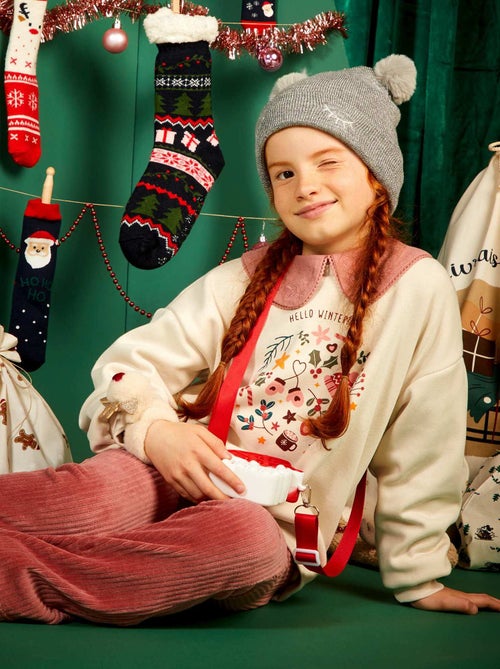 Sweatshirt em moletão 'Natal' - Kiabi
