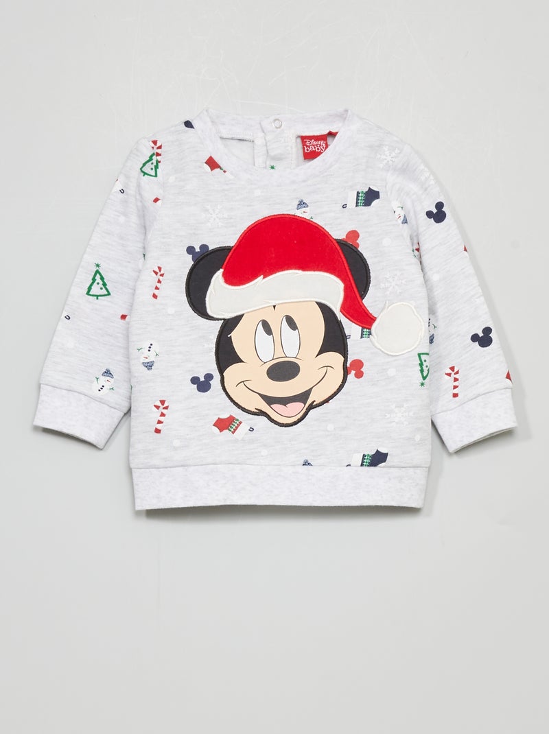 Sweatshirt em moletão Natal 'Disney' Cinza - Kiabi