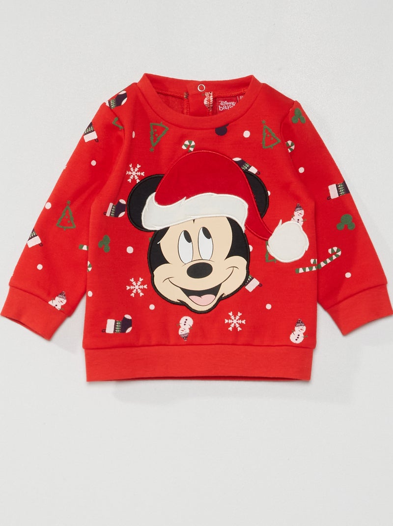 Sweatshirt em moletão Natal 'Disney' Vermelho - Kiabi