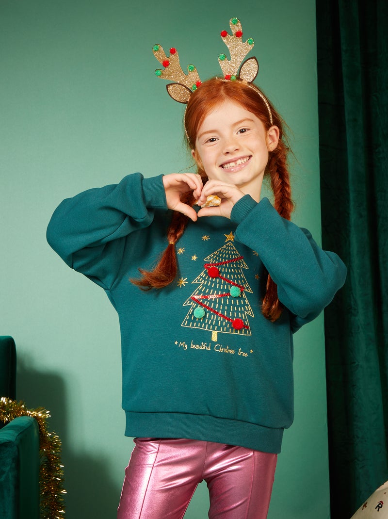 Sweatshirt em moletão 'Natal' VERDE - Kiabi
