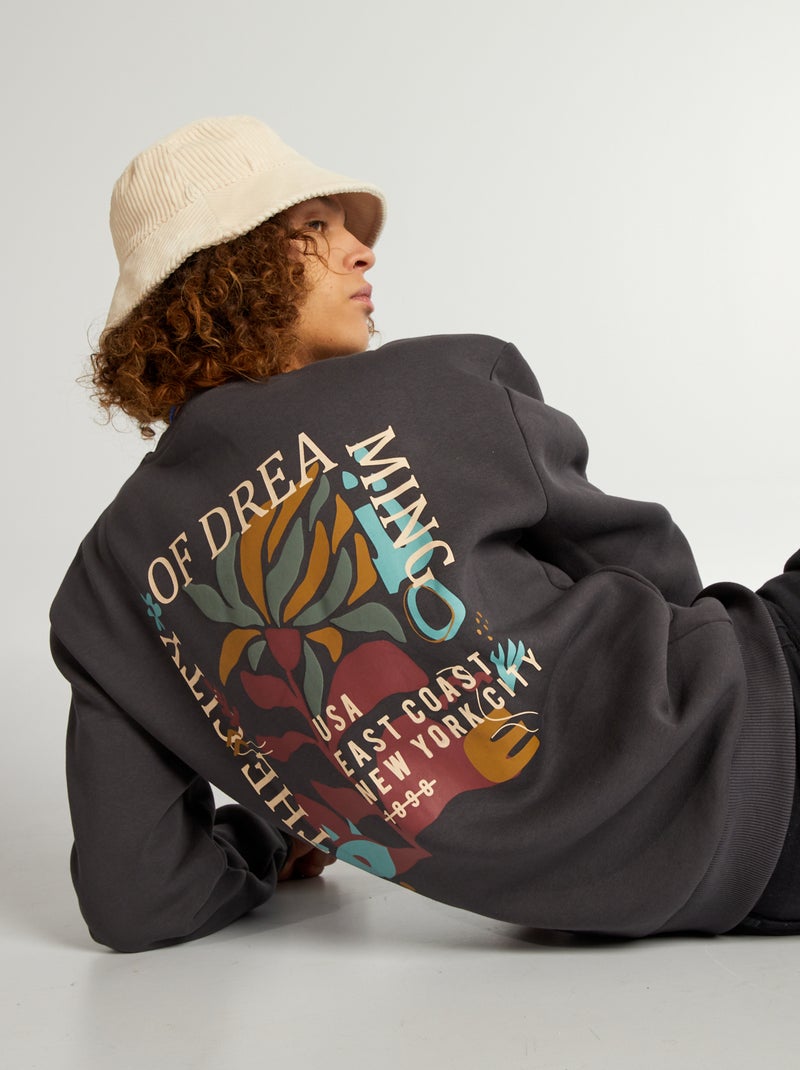 Sweatshirt em moletão 'New York' CINZA - Kiabi