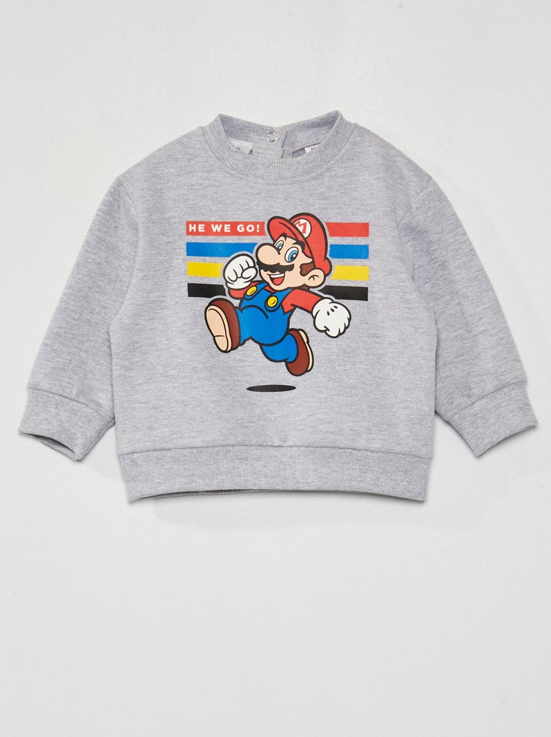 Sweatshirt em moletão 'Nintendo' CINZA - Kiabi