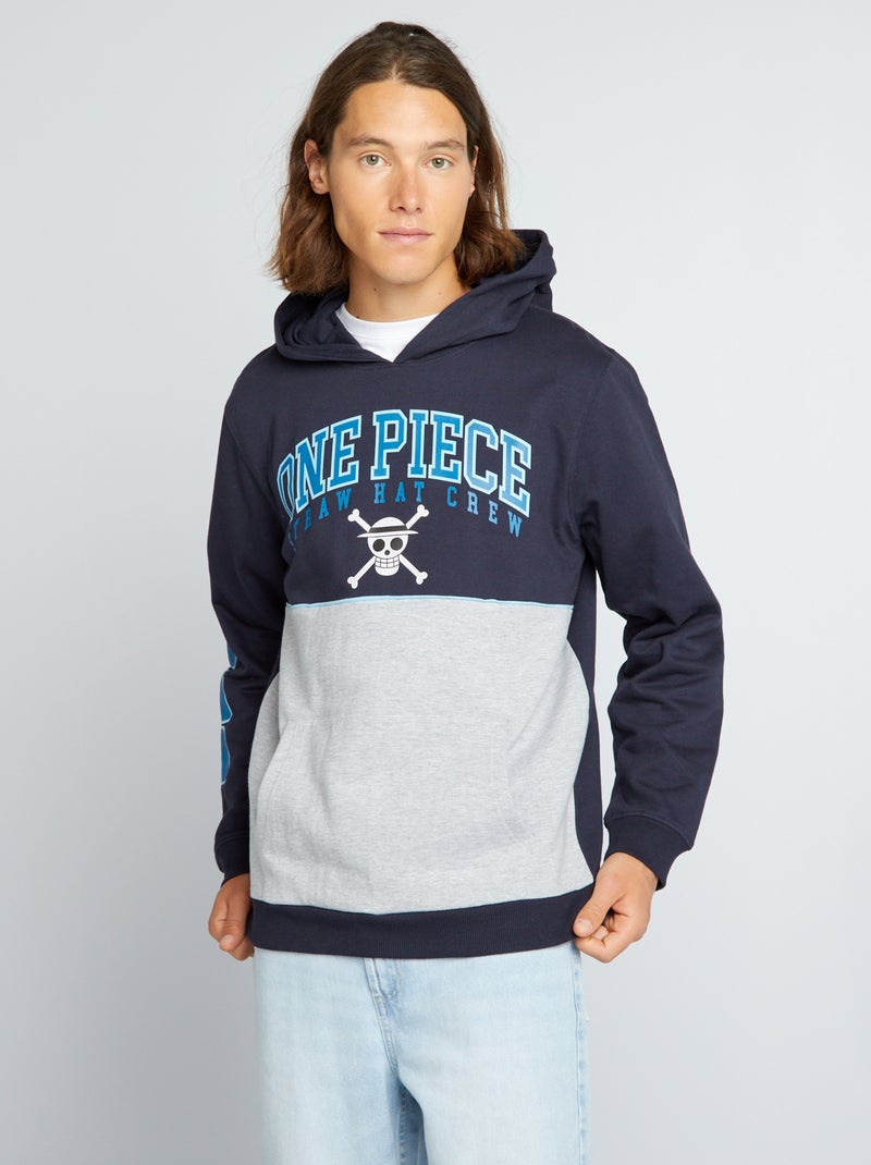 Sweatshirt em moletão 'One Piece' com capuz AZUL - Kiabi
