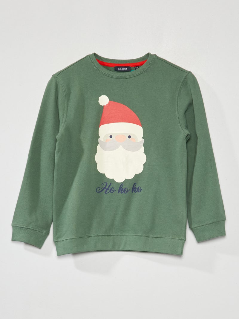 Sweatshirt em moletão 'Pai Natal' CAQUI - Kiabi