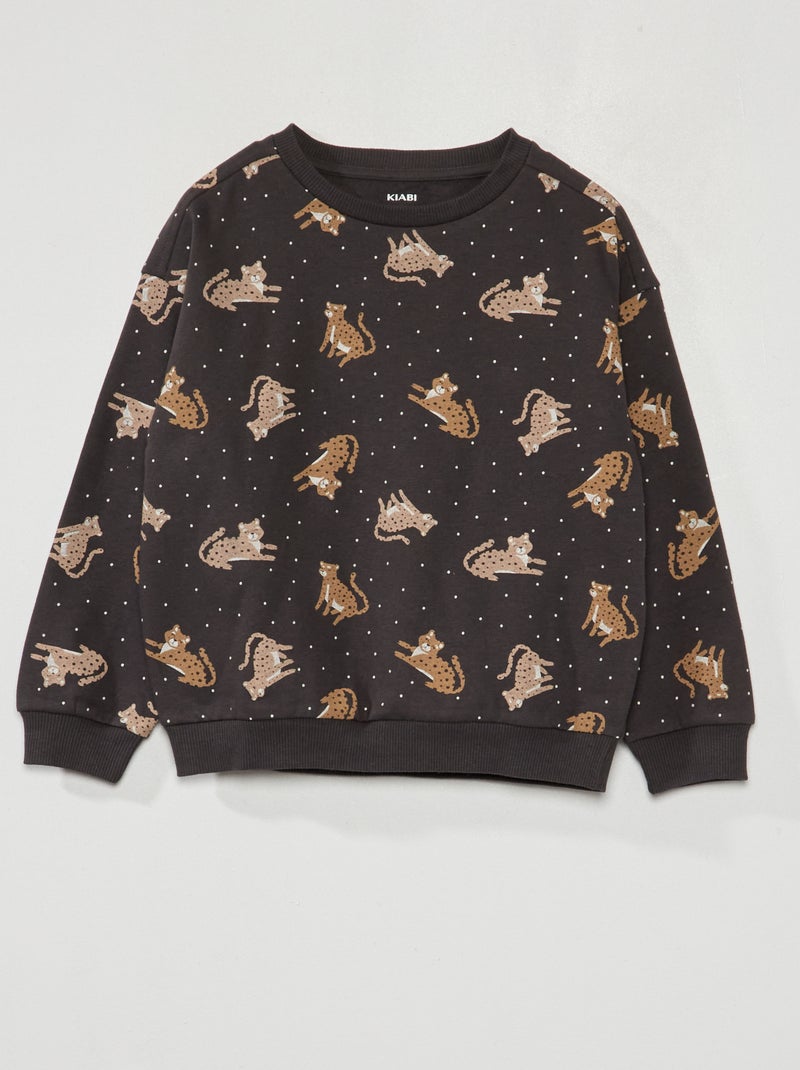 Sweatshirt em moletão 'pantera' CINZA - Kiabi