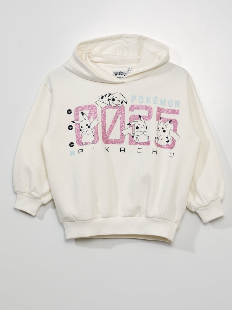 Sweatshirt em moletão 'Pokémon' com capuz BRANCO - Kiabi